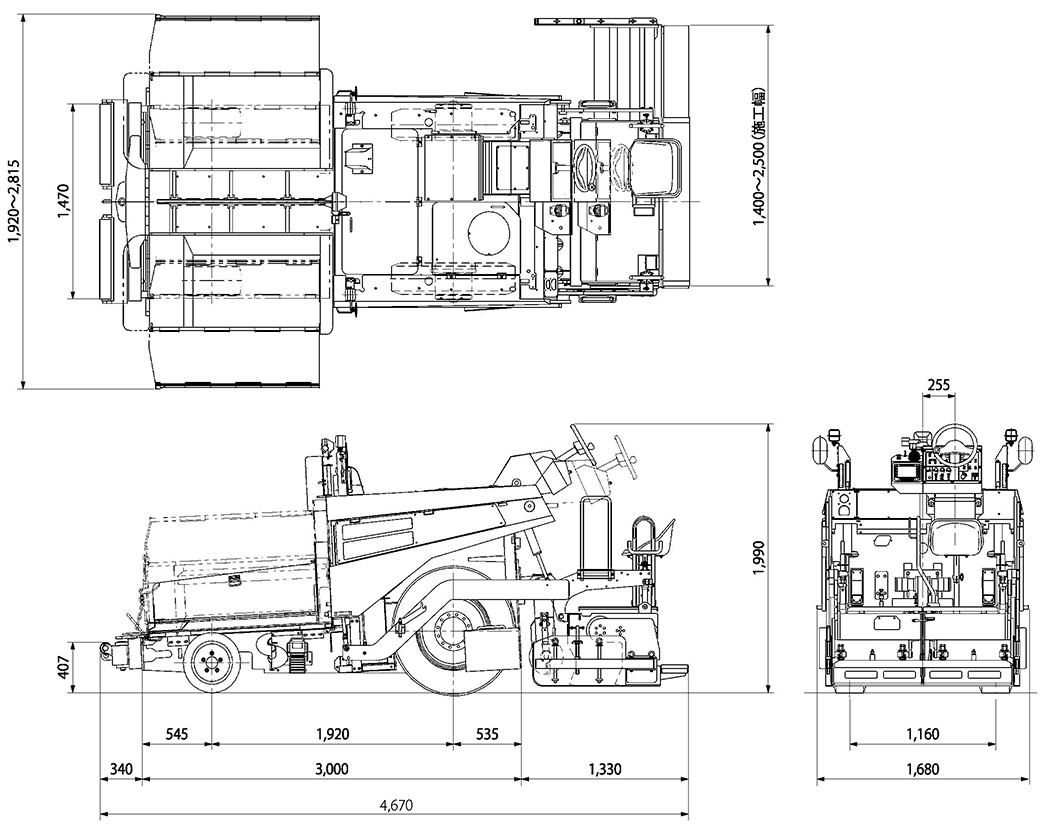 Wheels Type Mini Asphalt Paver: BP25W5