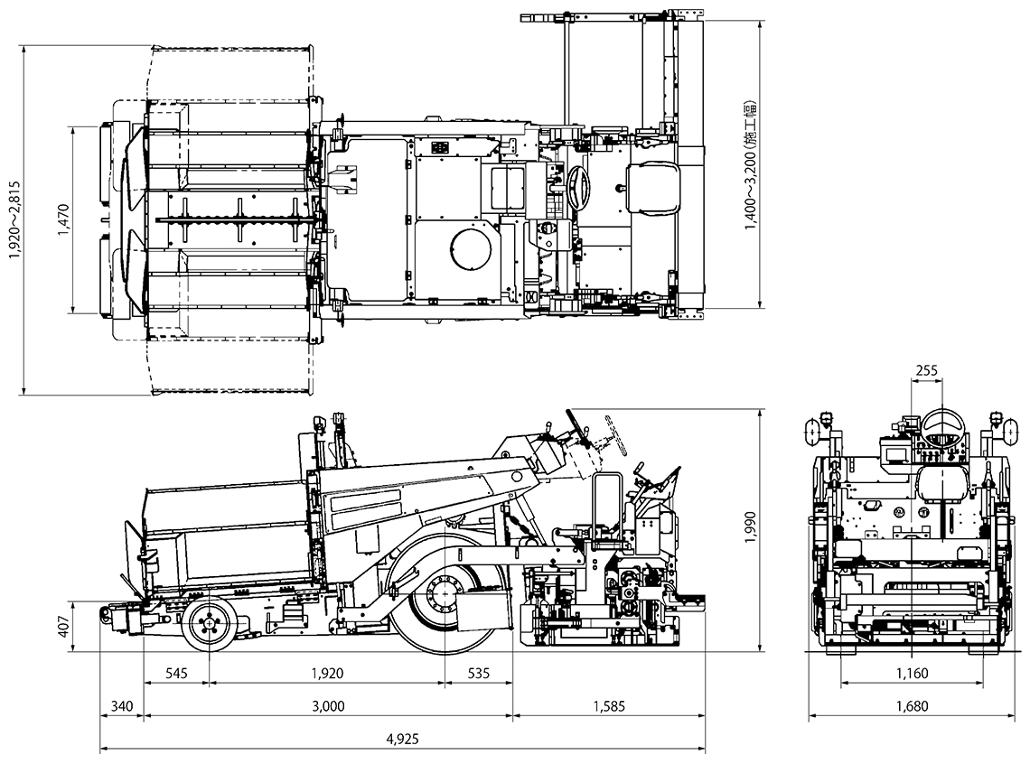 Wheels Type Mini Asphalt Paver: F1432W5B