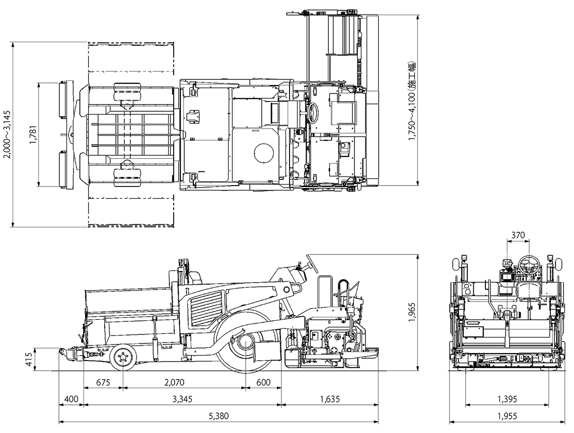 Wheels Type Mini Asphalt Paver: F1741W5