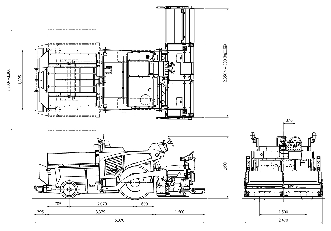 Wheels Type Mini Asphalt Paver: F45W5